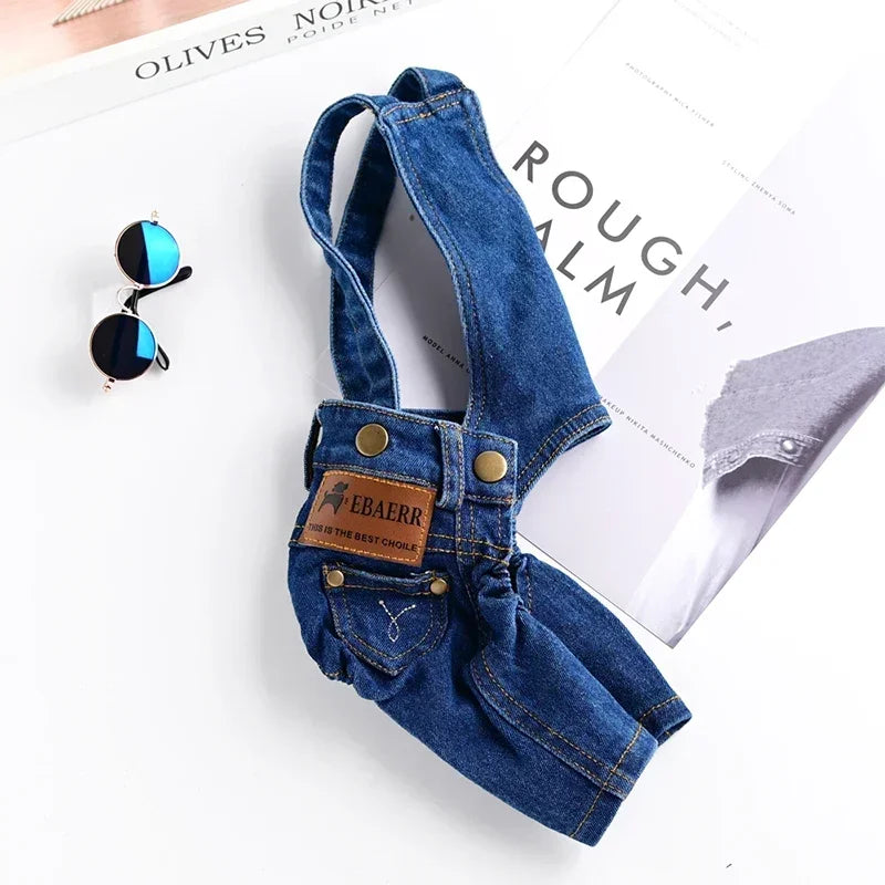 Denim Dog Jumpsuit Pet Clothes For Dogs Coat Jacket Jean Dog Clothes French Bulldog Clothing For Small Dogs Chihuahua Yorkshire