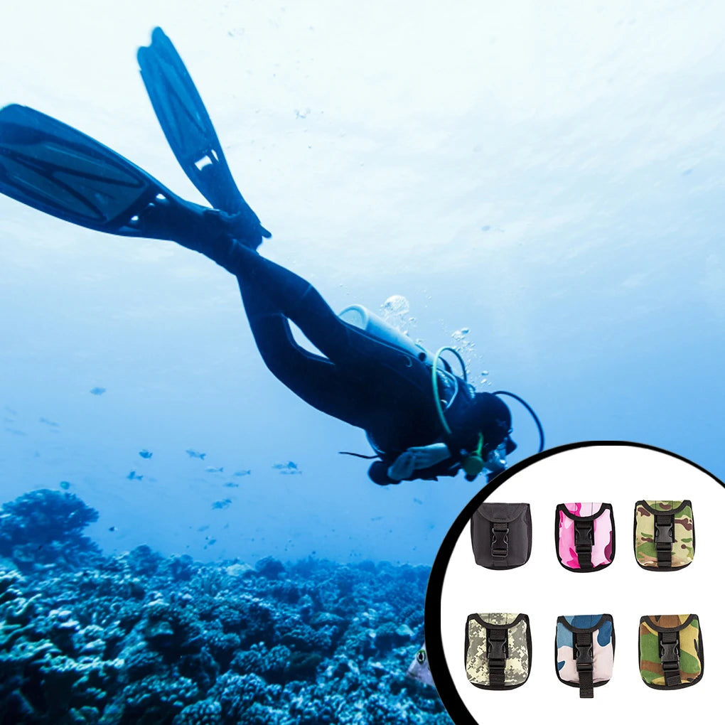 Scuba Weight Pocket Nylon Dive Weights Pockets Universal Fit Solid Belt Bag Snorkeling Outdoor Water Land Camouflage