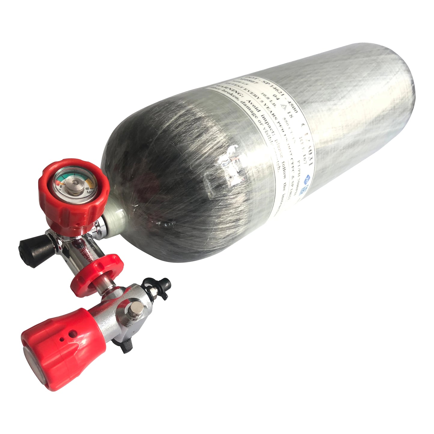 Acecare 98 Cu Ft 4500 Psi HPA Refill Tank DOT Certified Carbon Fiber Cylinder Compressed Air Tank with Gauge Valve Fill Station