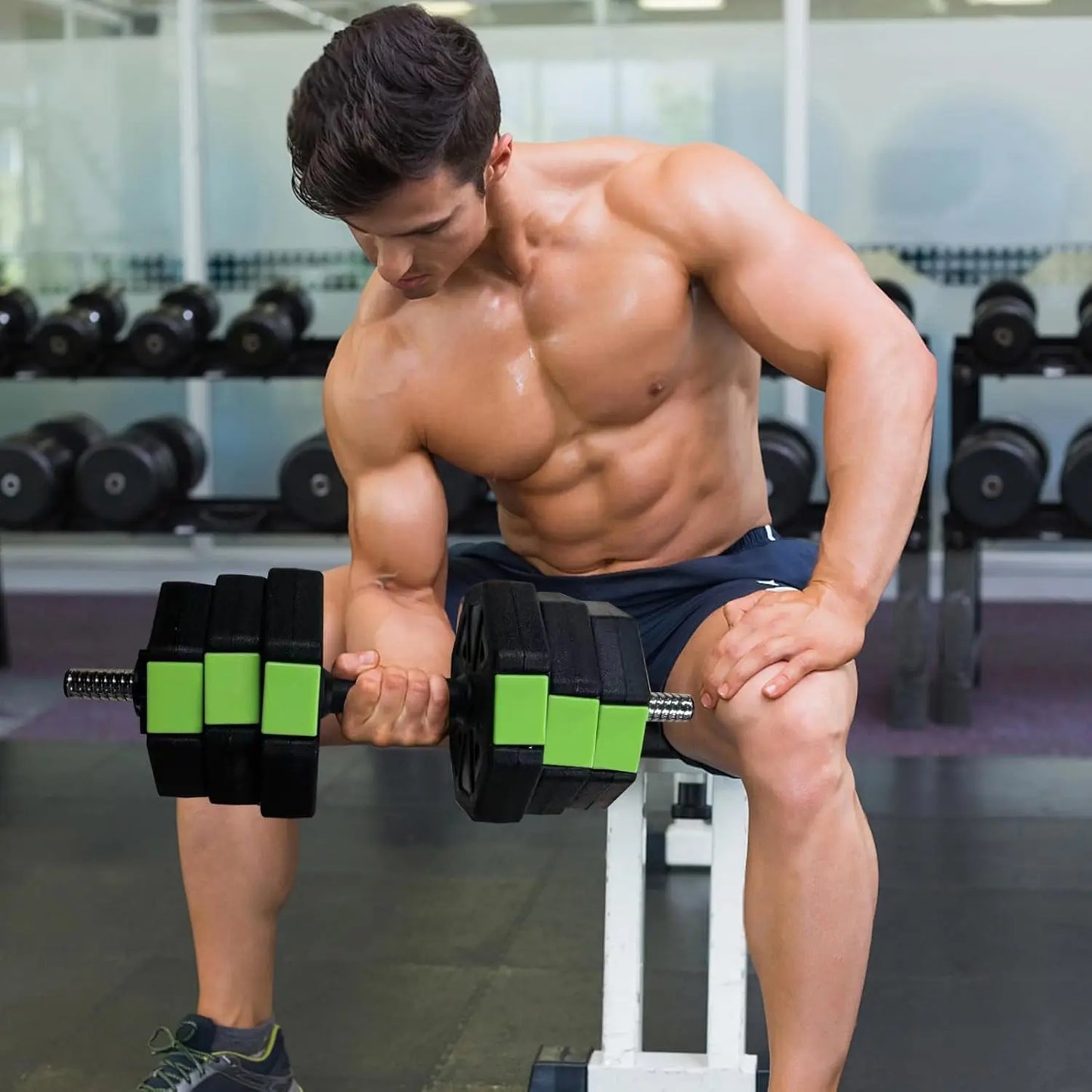 4 In 1 Adjustable Dumbbell Set 44lbs Weight Set with Iron Handle Kettlebell Barbell and Push Up Stand for Home Gym Octagon