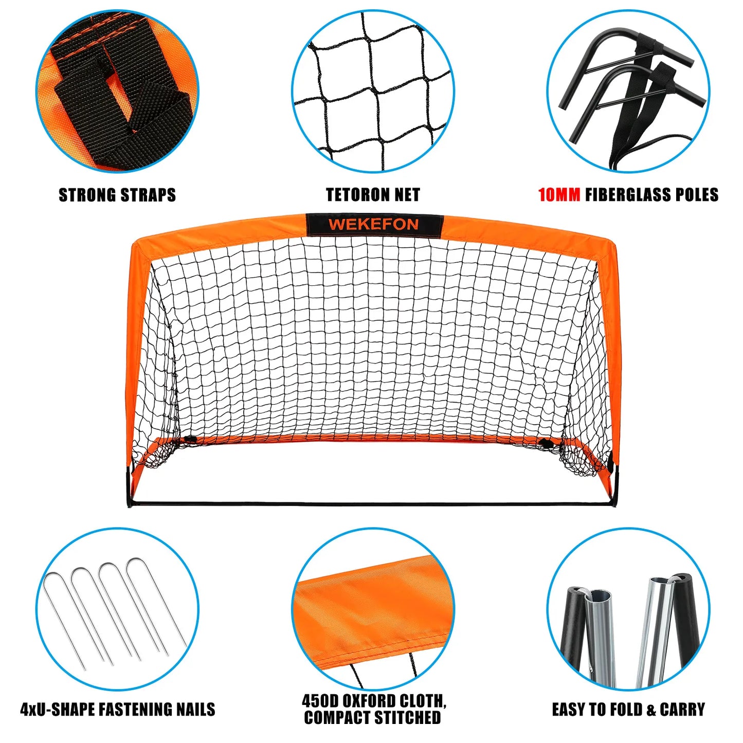 Soccer Goal 5 Feet x 3.1 Feet Portable Soccer Net with Carry Bag for Backyard Games and Training for Adults Youth Kids Soccer Practice