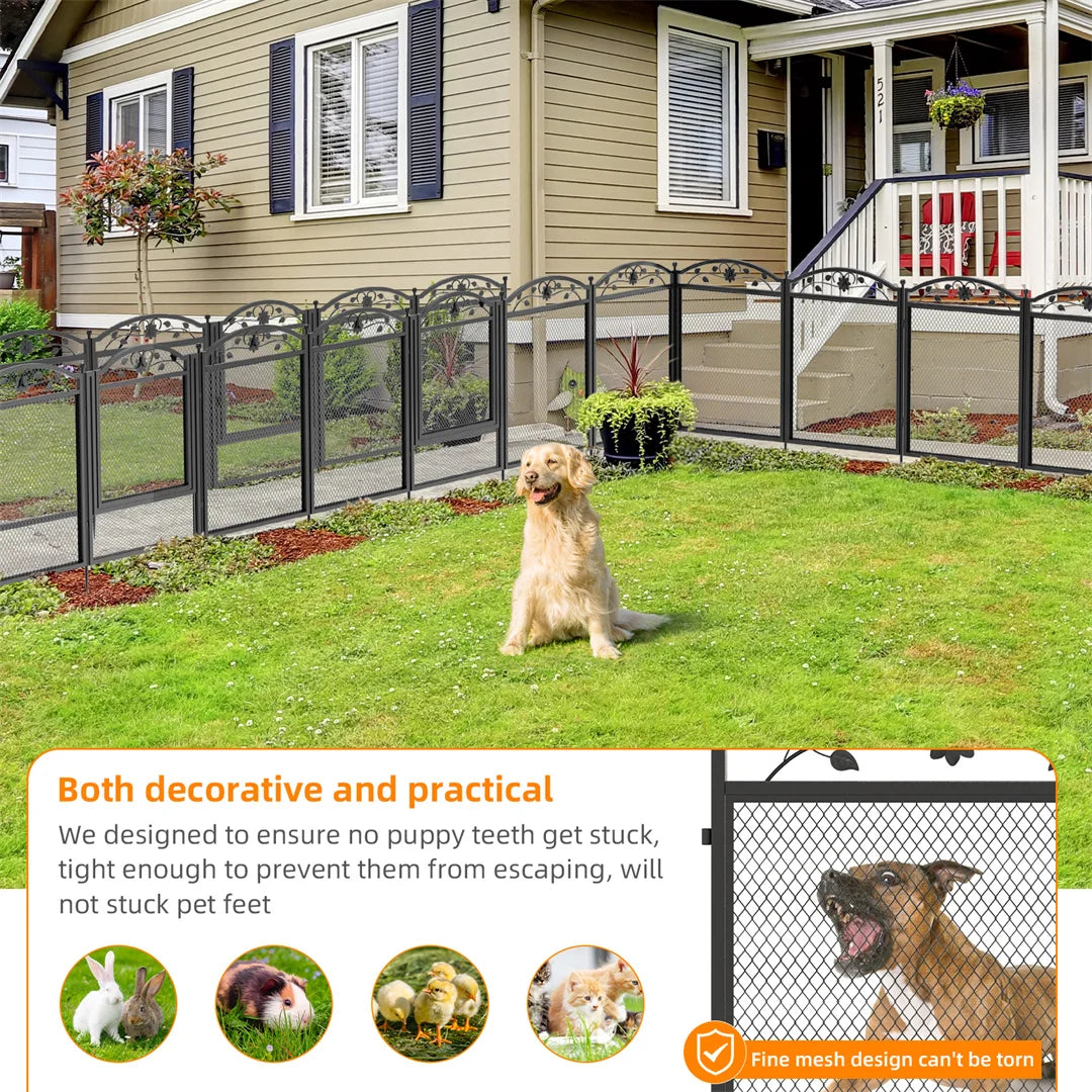 8 Panels DIY Heavy Duty Dog Playpen Indoor Outdoor Metal Fence with Waterproof Fertility Pad for Whelping and Training