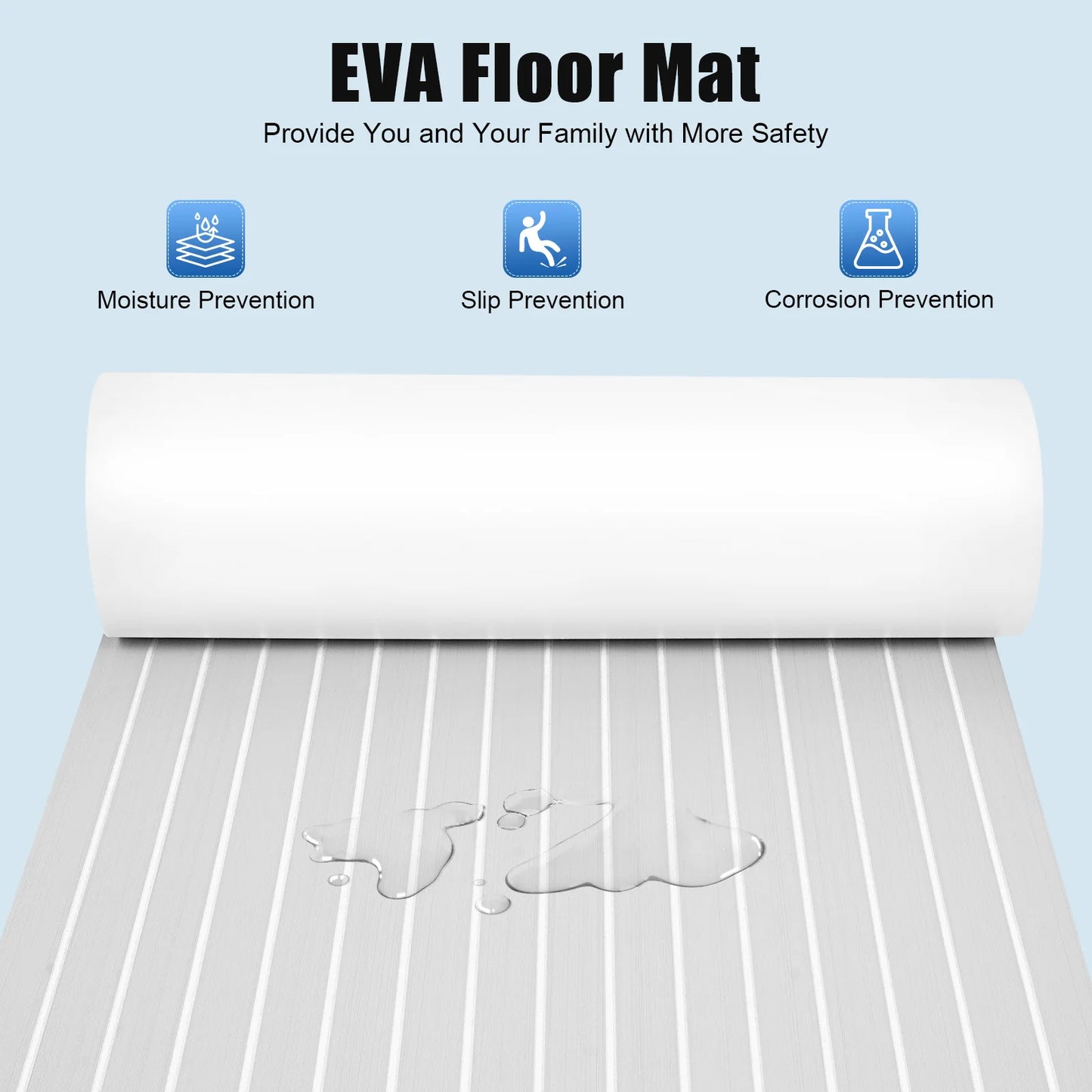 94.5"x 35.4" EVA Anti-slip Mat Foam Boat Decking Sheet Anti-Slip Self-Adhesive Deck Boat Flooring Mat Cuttable