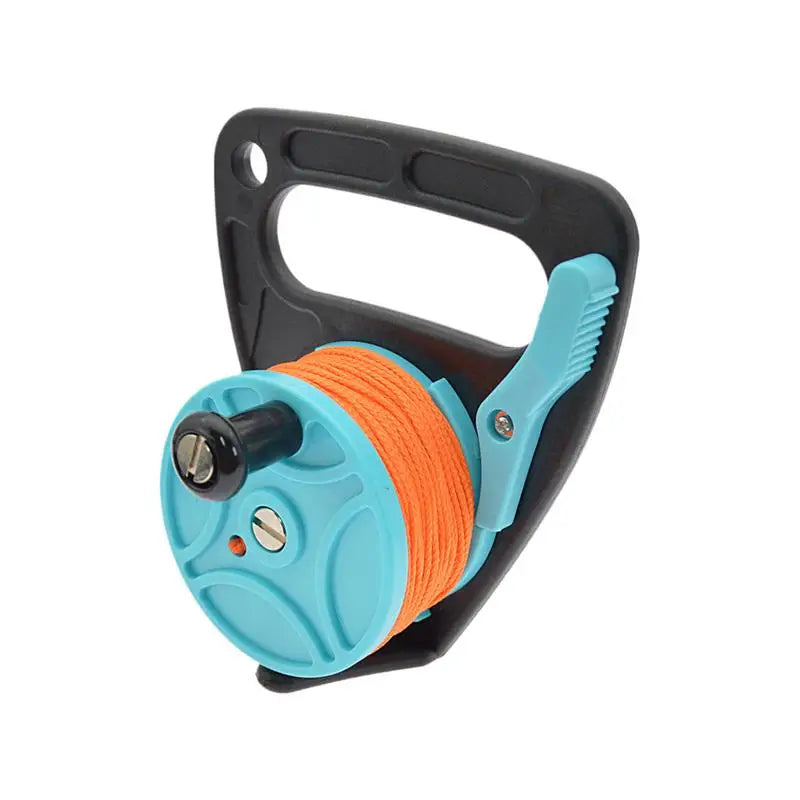 150ft Diving Reel with Thumb Stopper Compact Scuba Dive Reel Kayak Reel High Visibility Retractable Cord