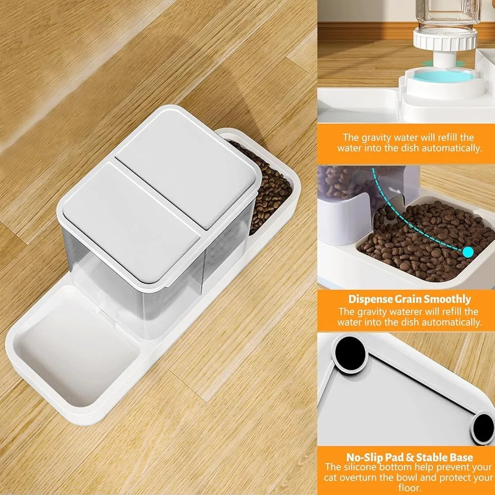 Automatic Small Pet Feeder and Water Dispenser 2 in 1 Gravity Bowl Set for Cats Dogs Rabbits and Guinea Pigs Easy Clean Non Electric