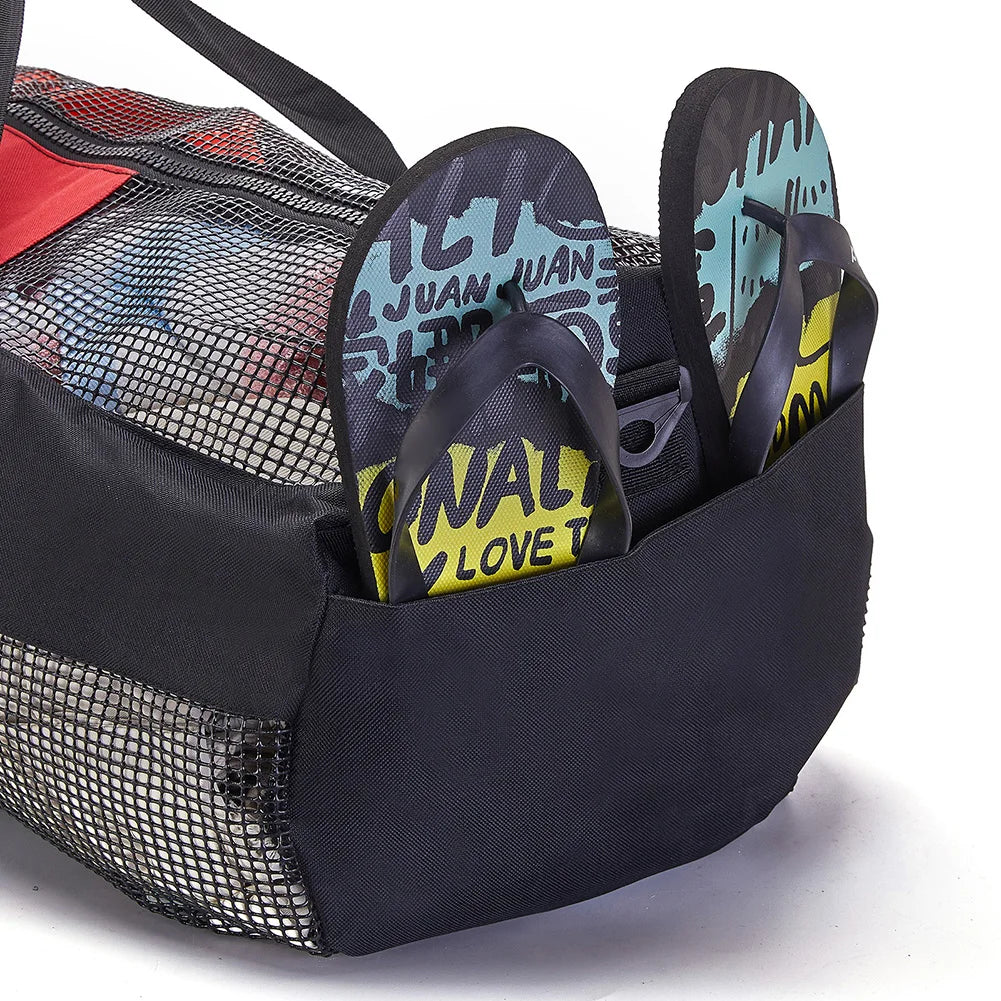 Swimming Beach Storage Bag Portable Scuba Diving Mesh Tote with Adjustable Shoulder Strap Snorkeling Gear Organizer