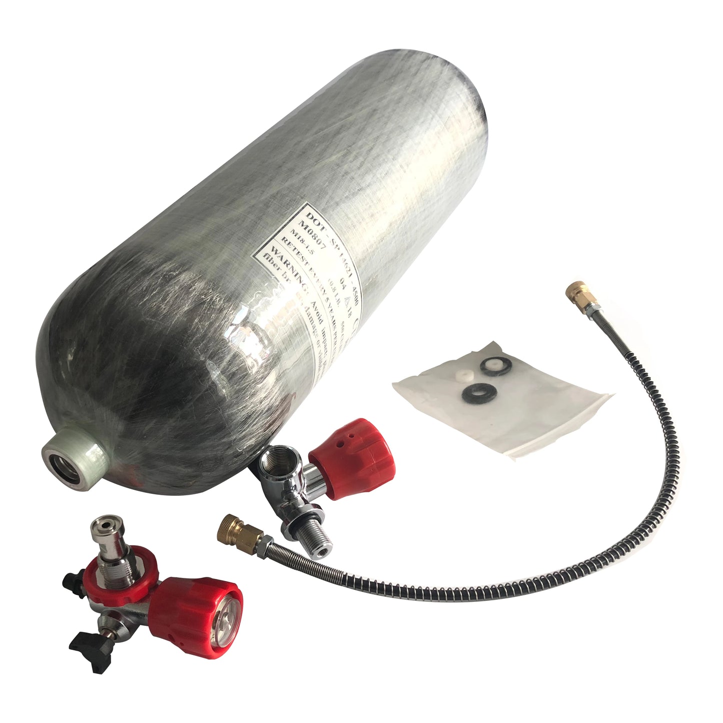 Acecare 98 Cu Ft 4500 Psi HPA Refill Tank DOT Certified Carbon Fiber Cylinder Compressed Air Tank with Gauge Valve Fill Station