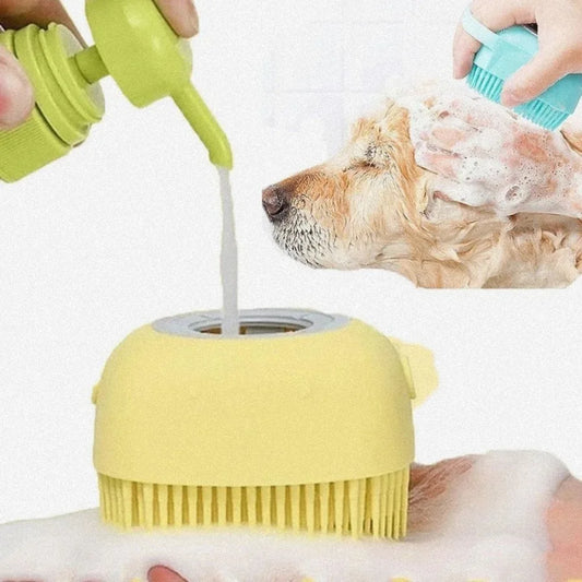 Bathroom Puppy Dog and Cat Bath Massage Gloves Brush Soft Safety Silicone Pet Accessories