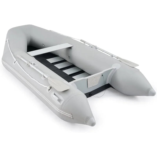 CREWORKS 10ft Inflatable Dinghy Boat, 4 Person 990lb Transom Sport Tender Boat with Pump Aluminum Oars Floor, Heavy Duty