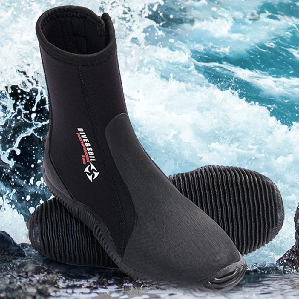 5MM Neoprene Diving Boots Non Slip Beach Water Boots Unisex Waterproof Snorkeling Fin Sock Wetsuit Water Shoes for Water Sports