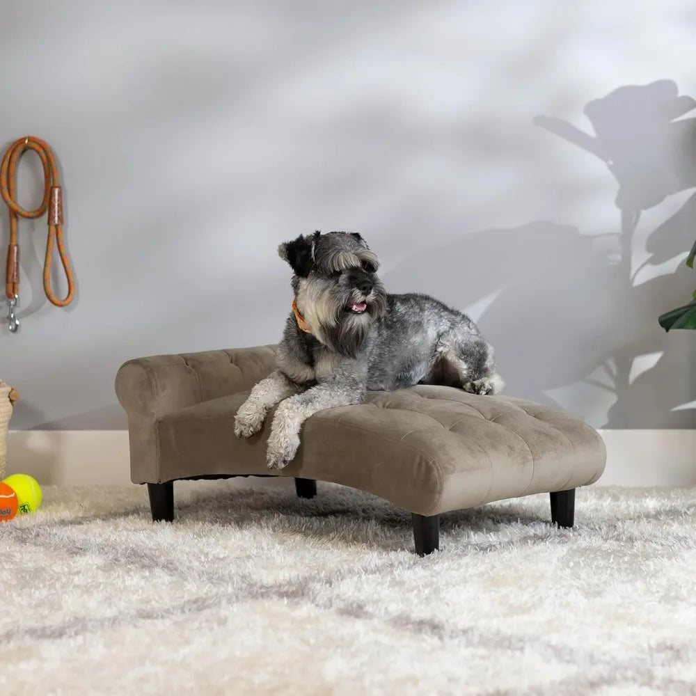 21" Wide Pet Chaise Lounge Bed for Small to Medium Dog or Cat, 28.8" L x 20.3" W x 13.3" Th