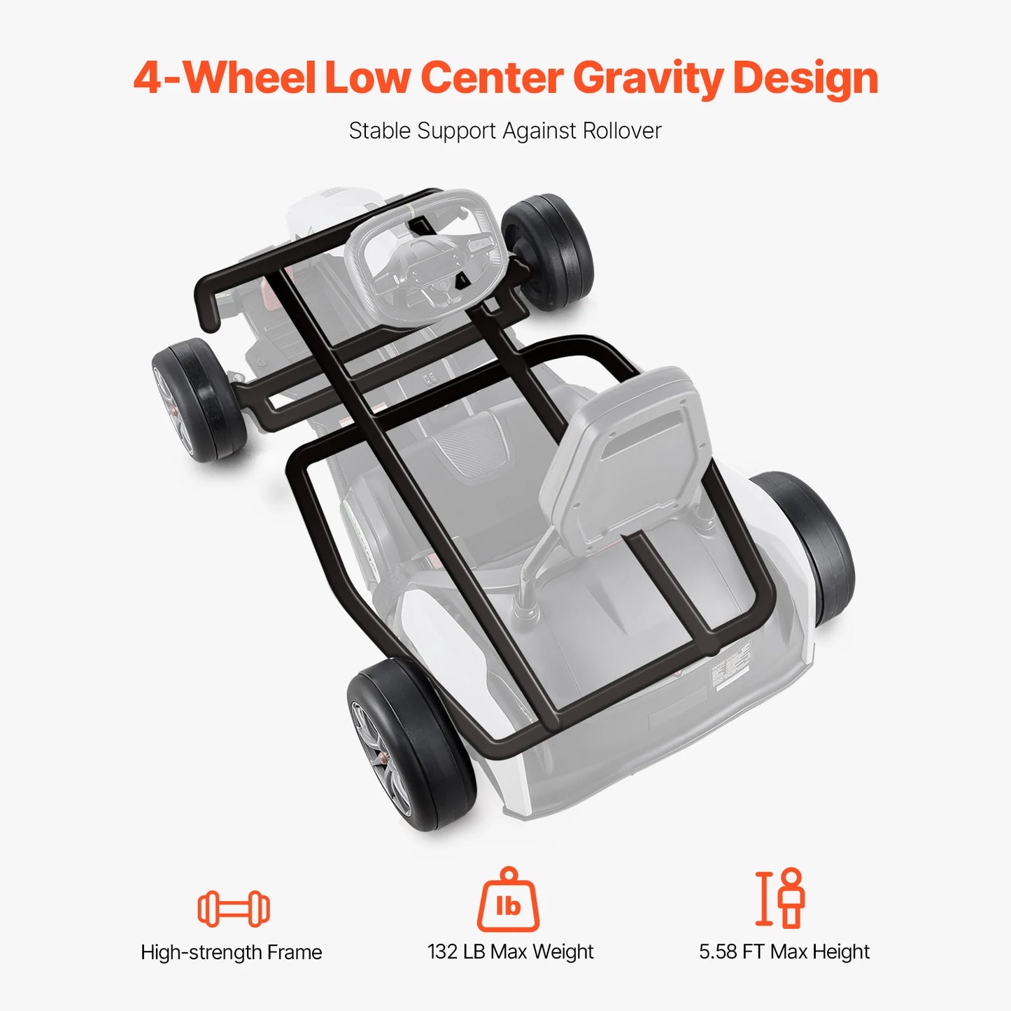 VEVOR 24V 9Ah Electric Pedal Go Kart Portable Outdoor Race Toy with 200W Motor Adjustable Speeds and Disc Brake for Kids