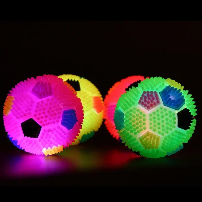 Health Cleans Ball Your Toy Gum Light Dog Squeak Soccer Pet Teeth Bouncy Light And LED Ball And Flashing Dental Promotes Sound