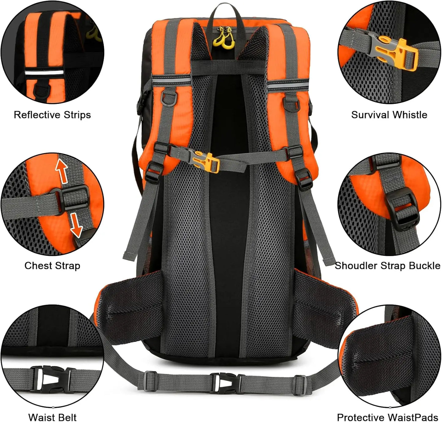 Hiking Backpack Waterproof 50L Lightweight Travel Backpack with Rain Cover for Camping Trekking and Outdoor Sports