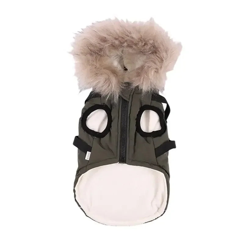 Winter Pet Dog Jacket With Harness Warm Dog Clothes Waterproof Hooded Coat for Small Medium Dogs Chihuahua French Bulldog Outfit