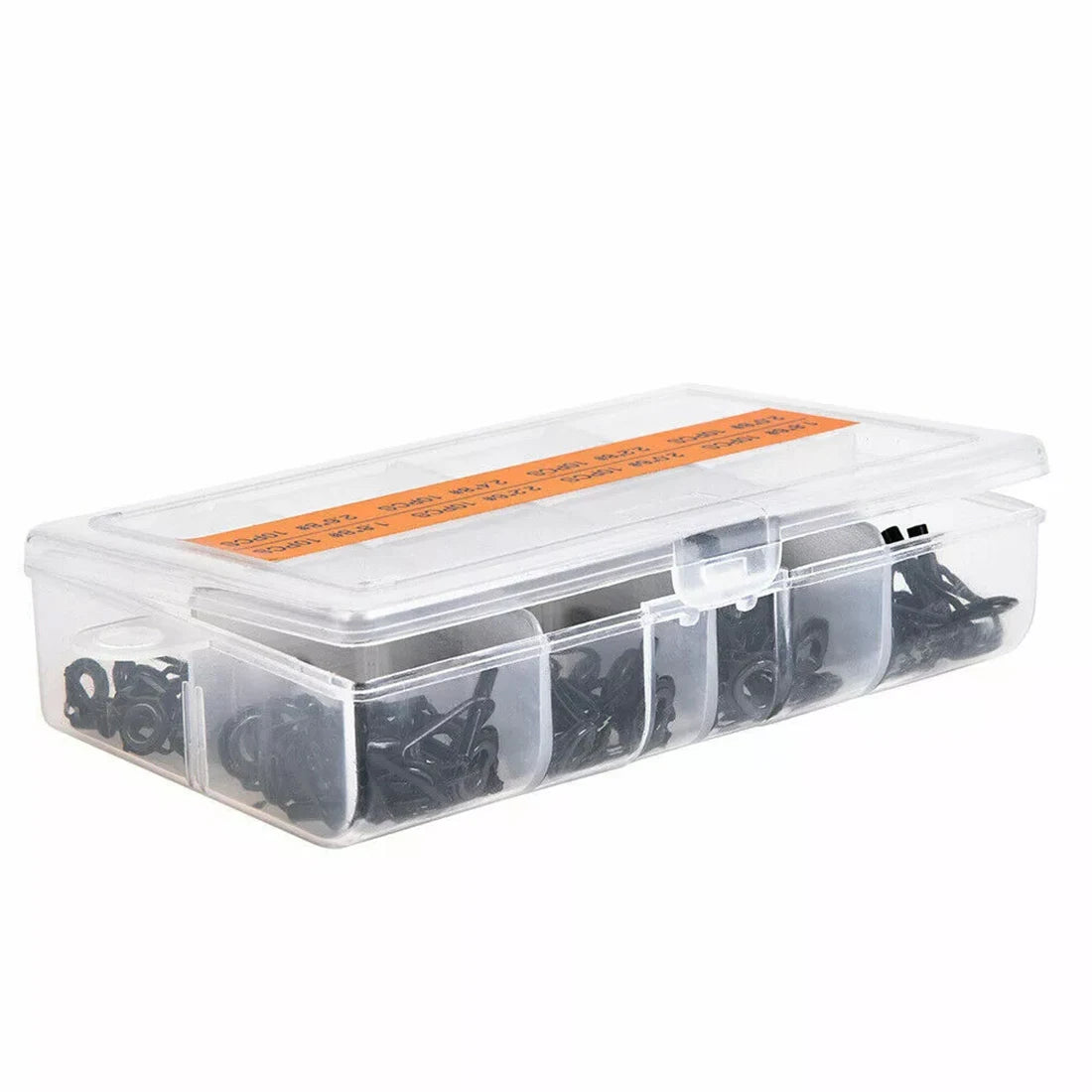80PCS Ceramic Fishing Rod Guide Tips Top Eye Rings Line Repair Kit 8 Sizes Set Durable Fishing Tools