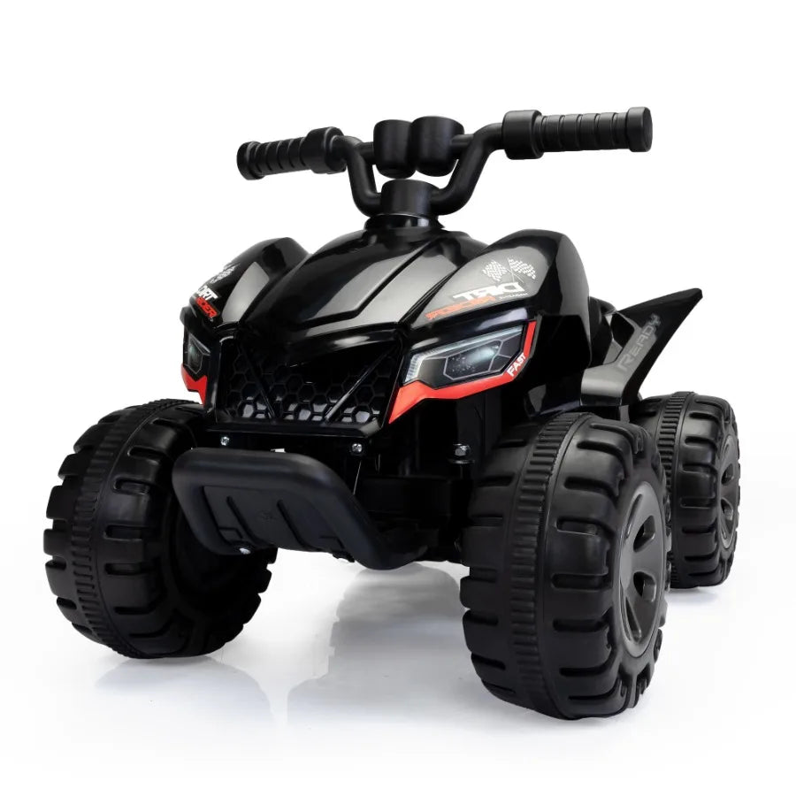 Rideon ATV 6V Battery Powered Electric Quad Car with Music LED Lights and Spray Device for Toddlers Age 3 to 5