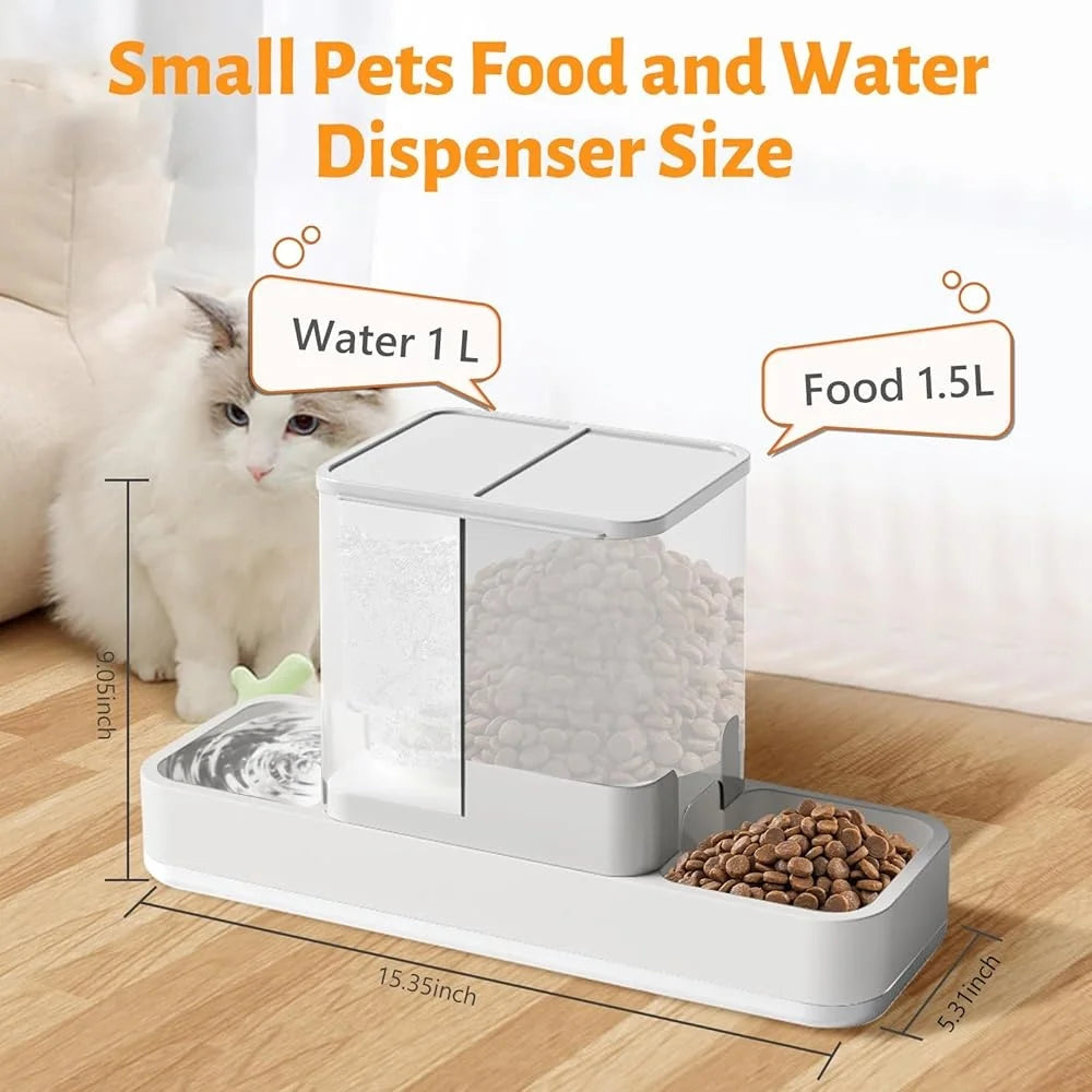 Automatic Small Pet Feeder and Water Dispenser 2 in 1 Gravity Bowl Set for Cats Dogs Rabbits and Guinea Pigs Easy Clean Non Electric