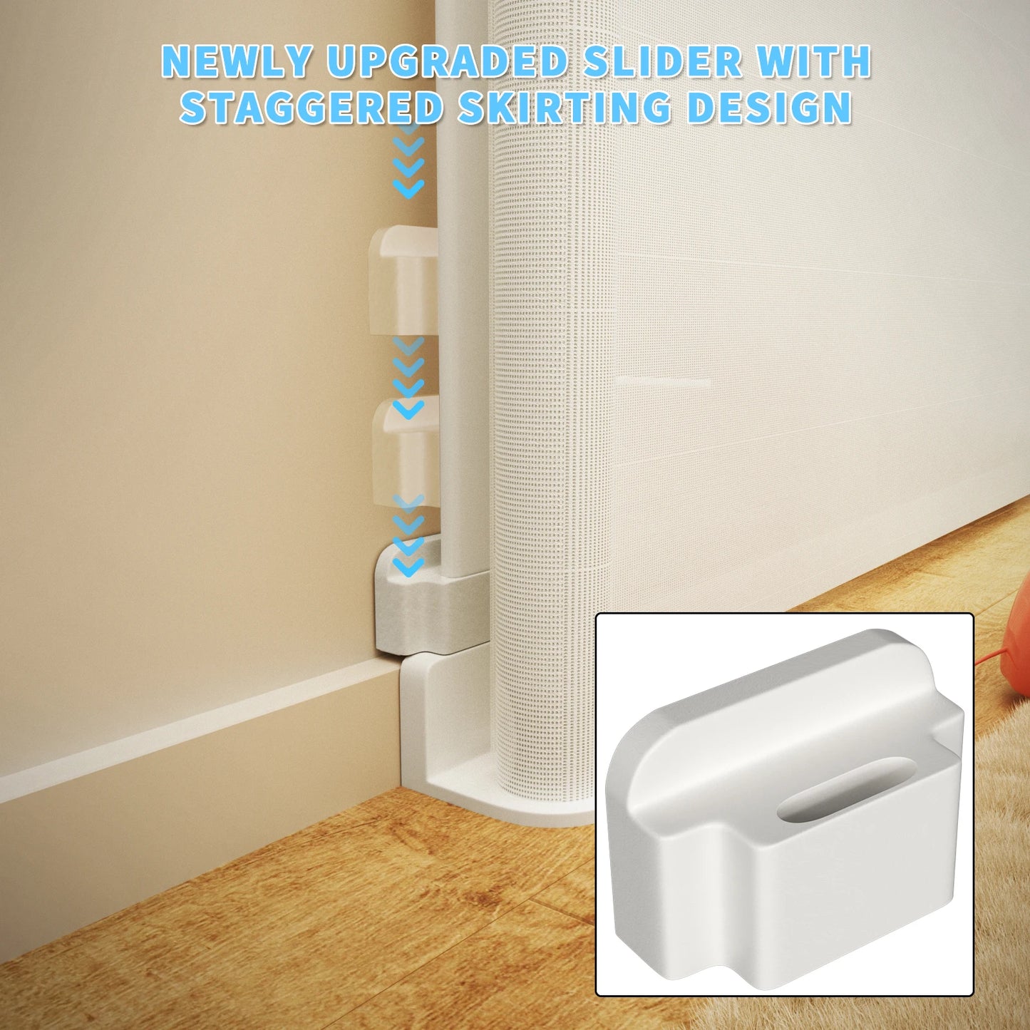 Extra Wide Kids Pets Gate Retractable Dog Gate for Babies and Pets, White Child Baby Gates, One Handed Operation Mesh Safety