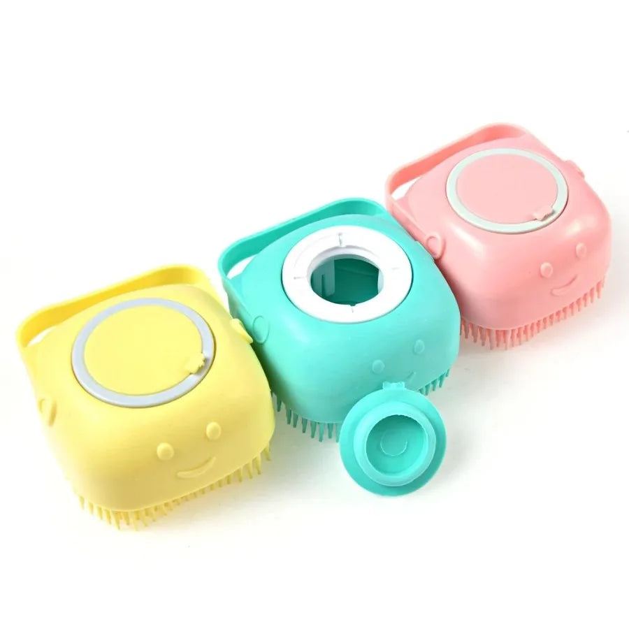 Bathroom Puppy Dog and Cat Bath Massage Gloves Brush Soft Safety Silicone Pet Accessories