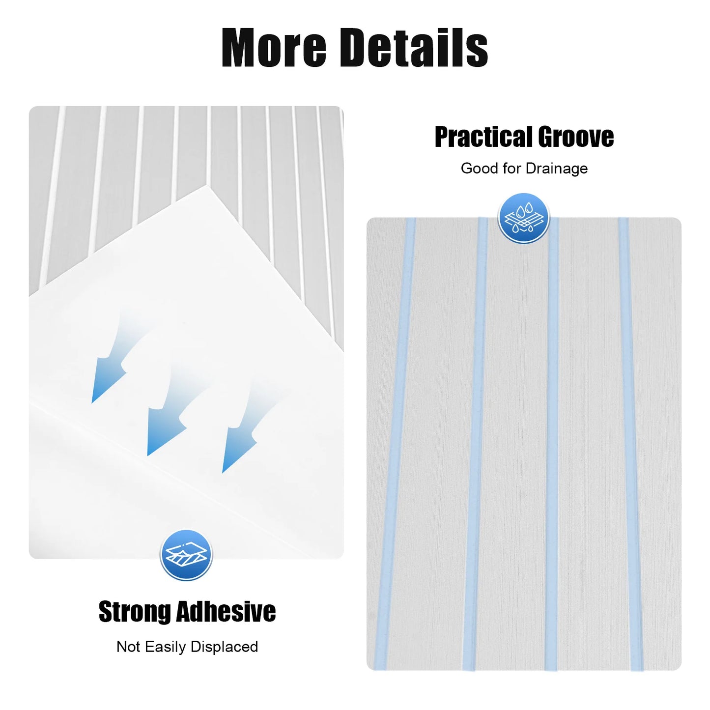 94.5"x 35.4" EVA Anti-slip Mat Foam Boat Decking Sheet Anti-Slip Self-Adhesive Deck Boat Flooring Mat Cuttable