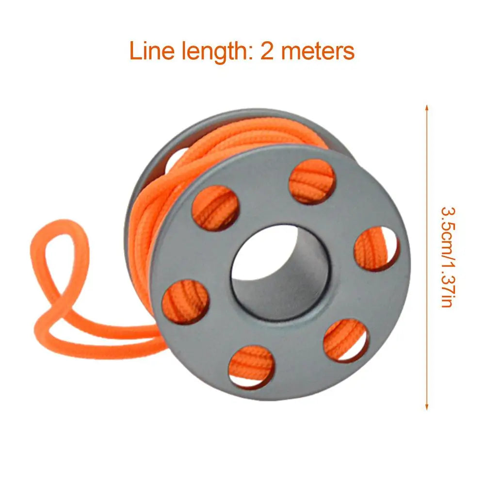 Dive Reel Scuba Durable Mini Spool Reel 2m Aluminum Alloy Finger Reel for Underwater Diving and Snorkeling