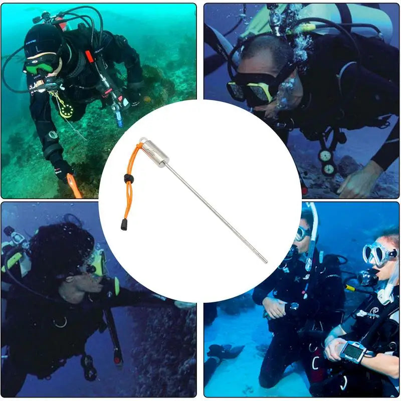 Tickle Stick Scuba Diving Stick Stainless Steel Lobster Tickle Stick with Lanyard Multifunctional Pointer for Underwater Adventures