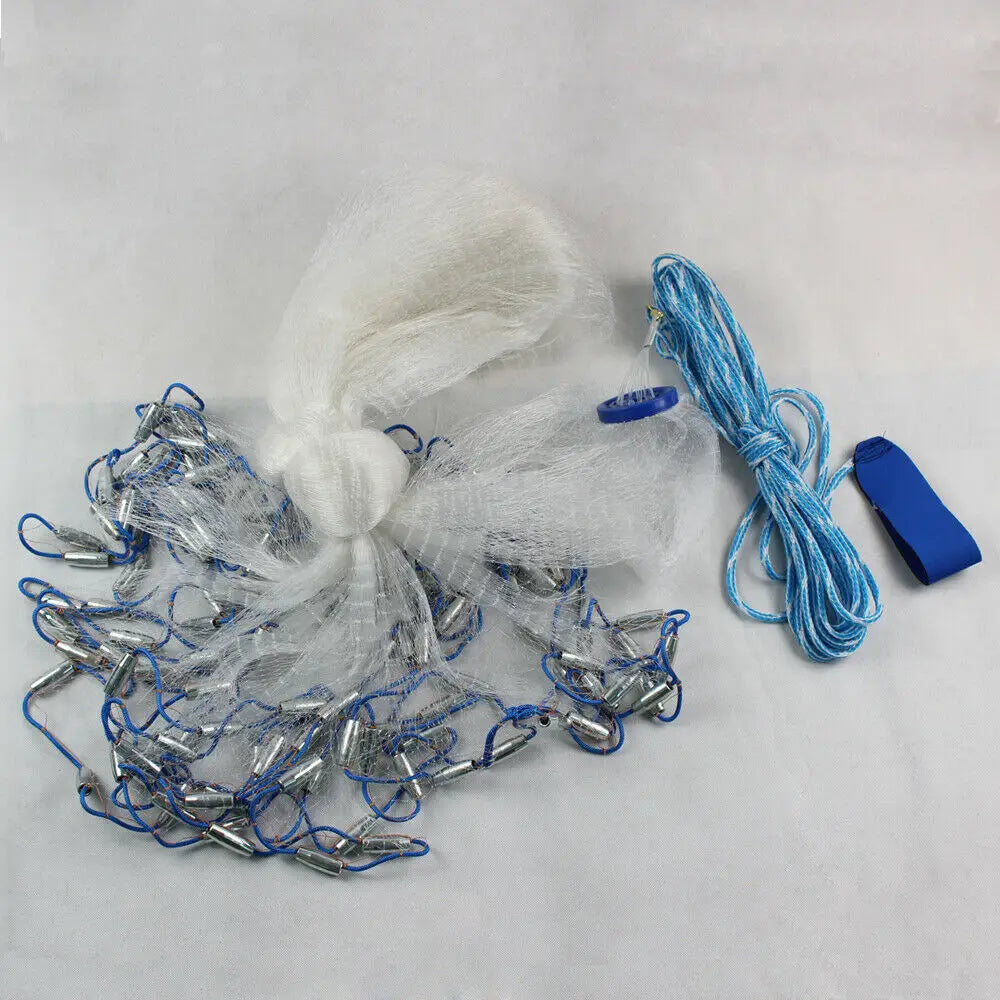 14ft Hand Cast Fishing Net with Diffuser Bait Durable Dense Mesh Netting Full Spread 4.2M