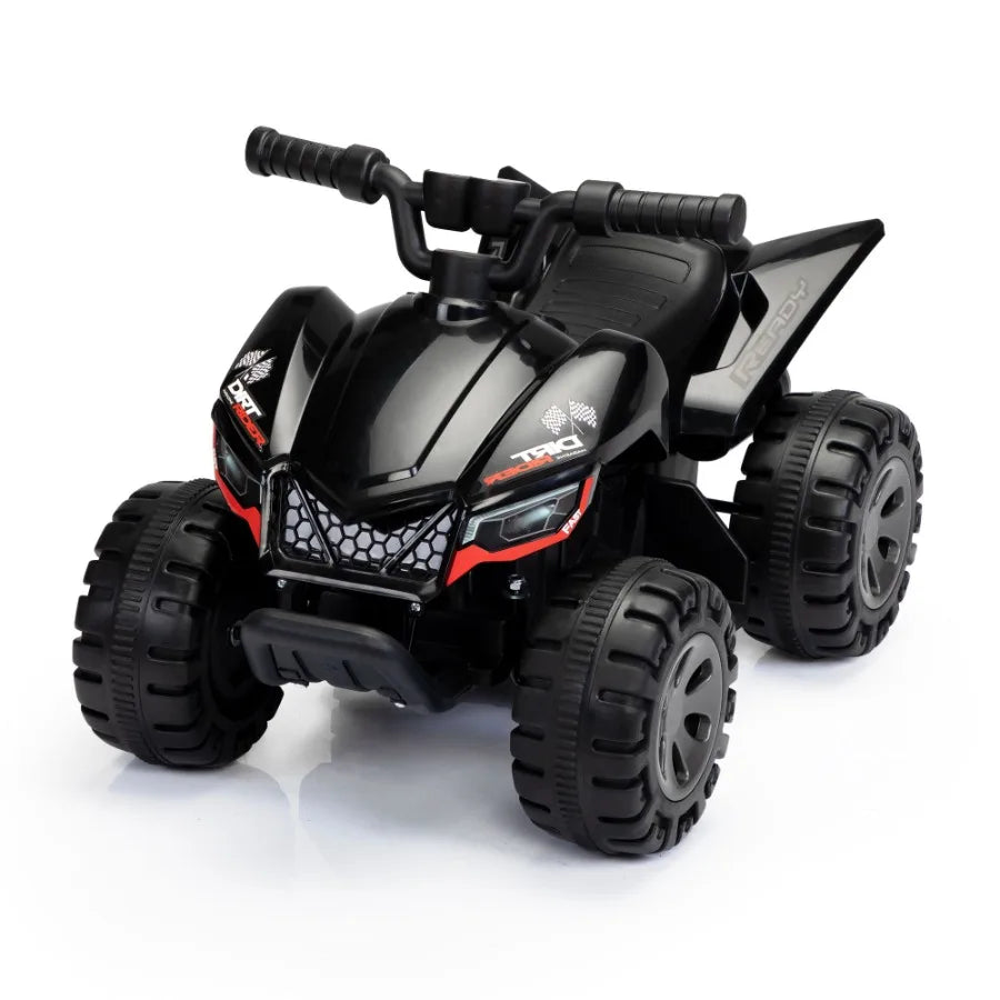 Rideon ATV 6V Battery Powered Electric Quad Car with Music LED Lights and Spray Device for Toddlers Age 3 to 5