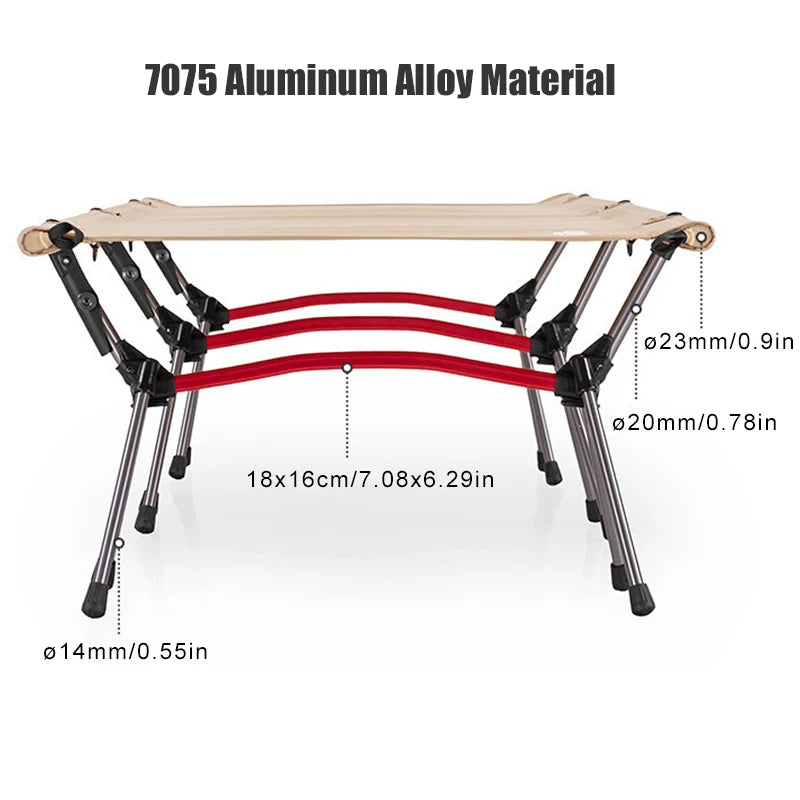 Westtune Camping Cot with Leg Extenders Portable Folding Bed Ultralight Aluminum Alloy Sleeping Cot for Outdoor Hiking and Travel