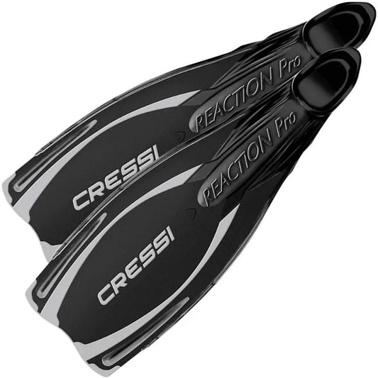 Cressi Adult Snorkeling and Scuba Diving Fins Powerful Full Foot Pocket Fins Reaction Pro Made in Italy US Size 5/6 UK Size 38/39