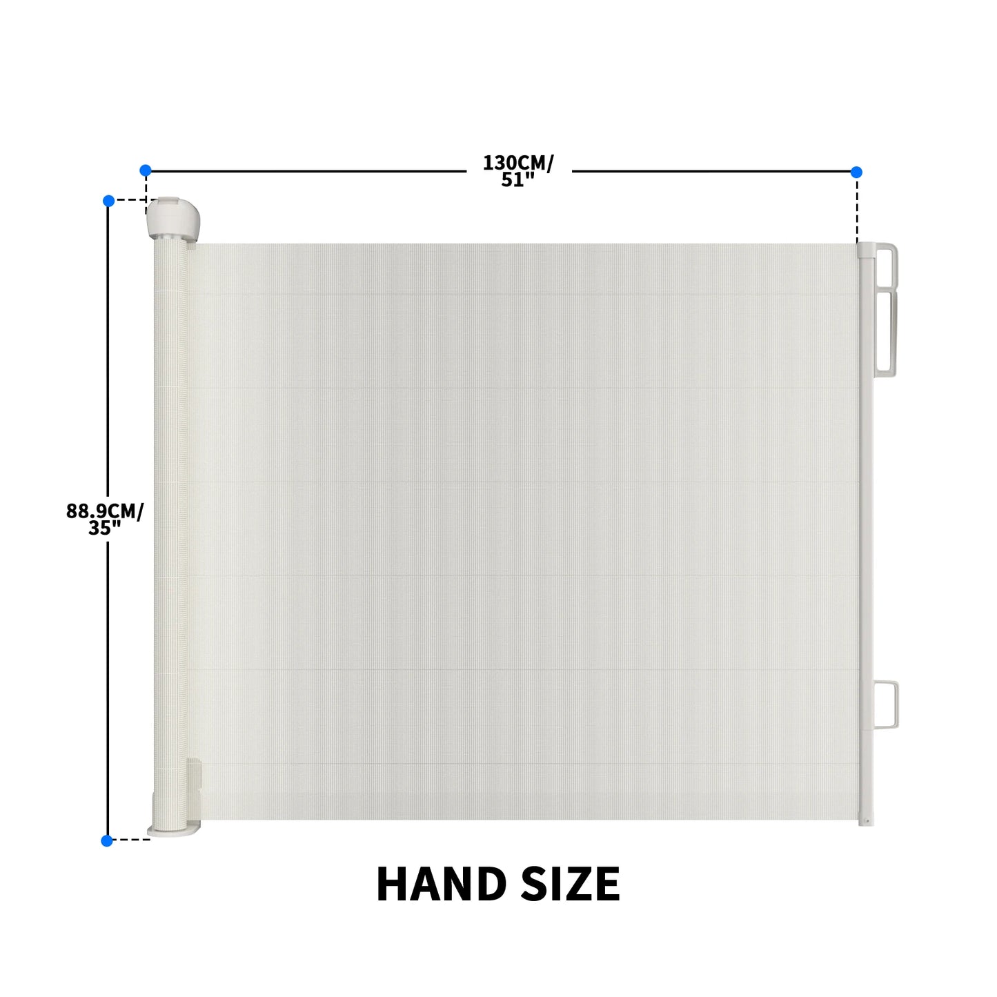 Extra Wide Kids Pets Gate Retractable Dog Gate for Babies and Pets, White Child Baby Gates, One Handed Operation Mesh Safety