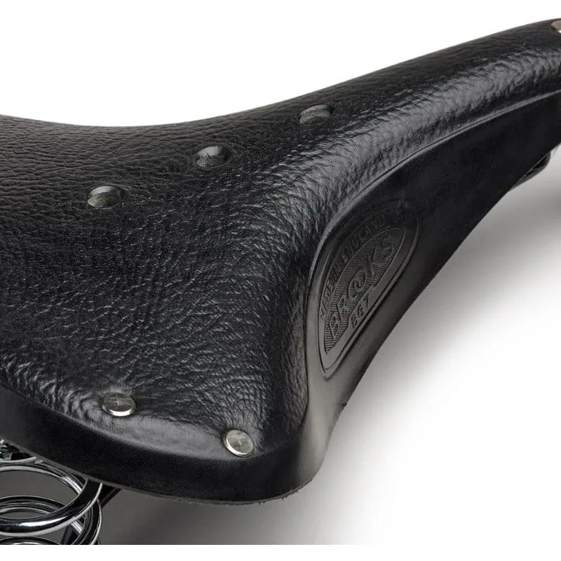Brooks England B67 Leather Bike Saddle with Suspension Springs Handmade in England