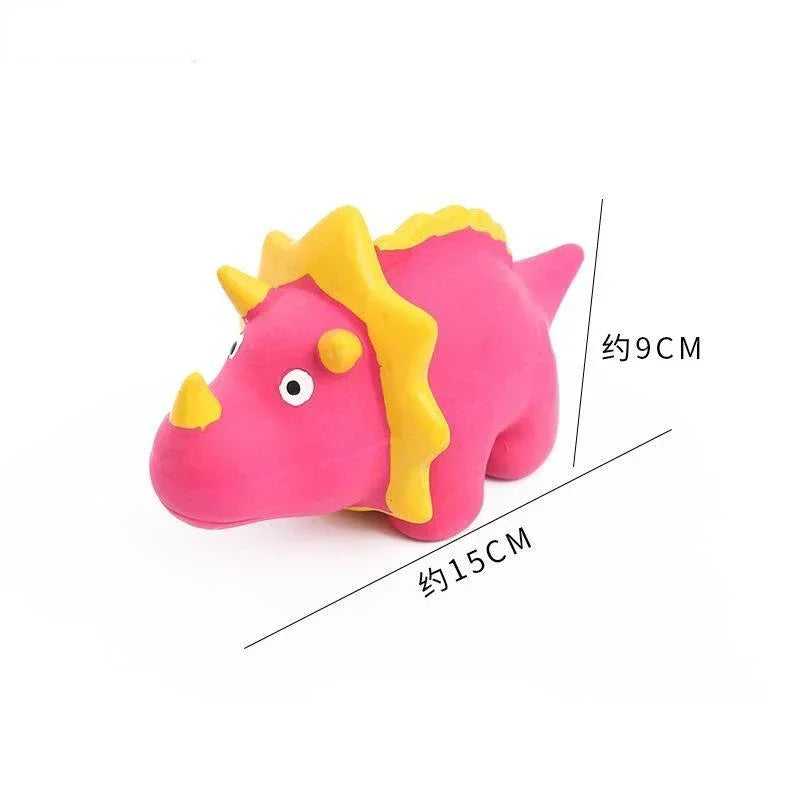 Squeaky Dinosaur Dog Toys Interactive Latex Chew Toy for Excess Energy Release and Fun Play