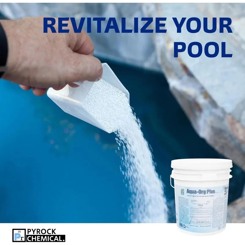 Pool Shock by Aqua Org Plus - 65% Granular Cal Hypo - Swimming Pool Shock for In-Ground, Above Ground, Spas & Hot Tubs - 50