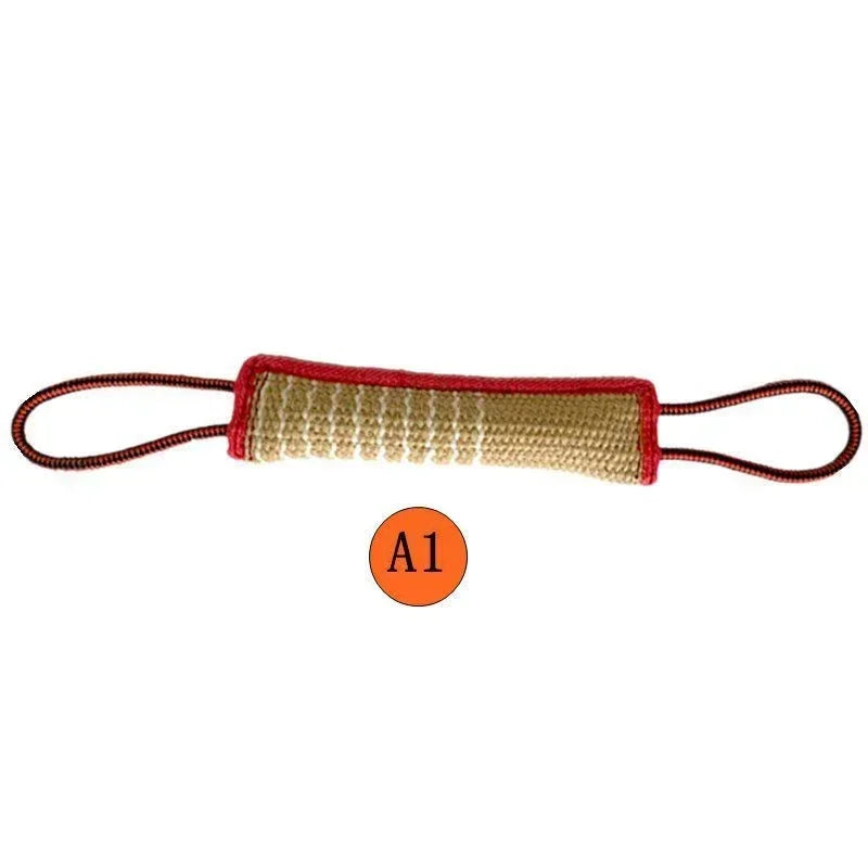 Dog Biting Pillow Tug Stick Hemp Chewing Training Toy Durable Linen Molar Teeth Cleaner Interactive Outdoor Rope Pet Supplies